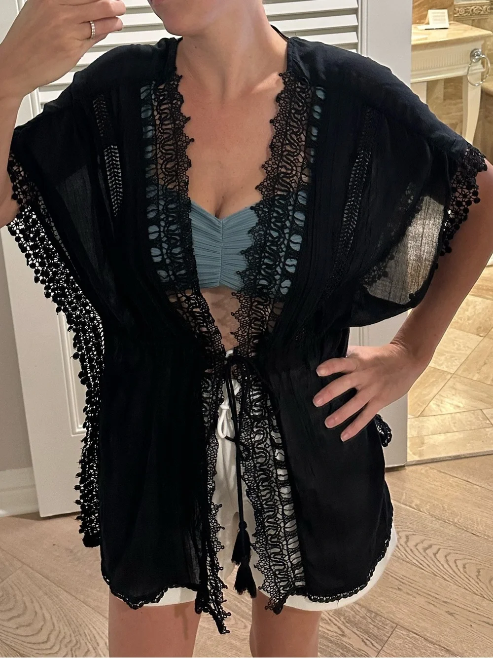 Topshop Lace Black cover up